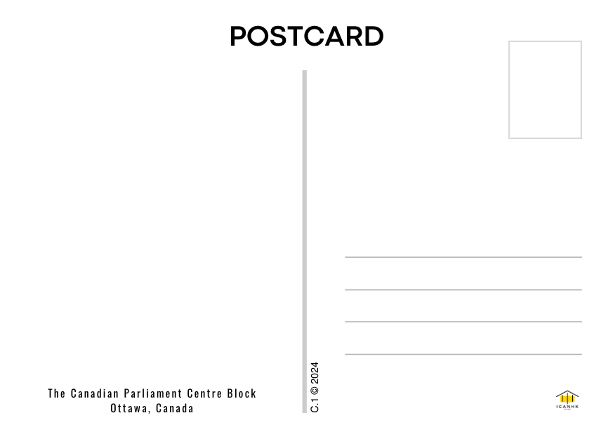 Postcard: The Canadian Parliament Centre Block, Ottawa, Canada