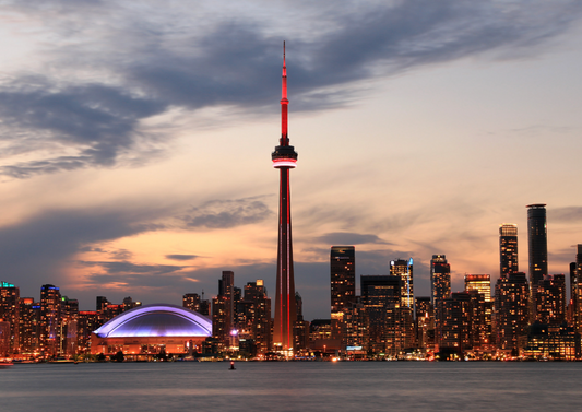 Postcard: Toronto skyline at dusk, Ontario, Canada